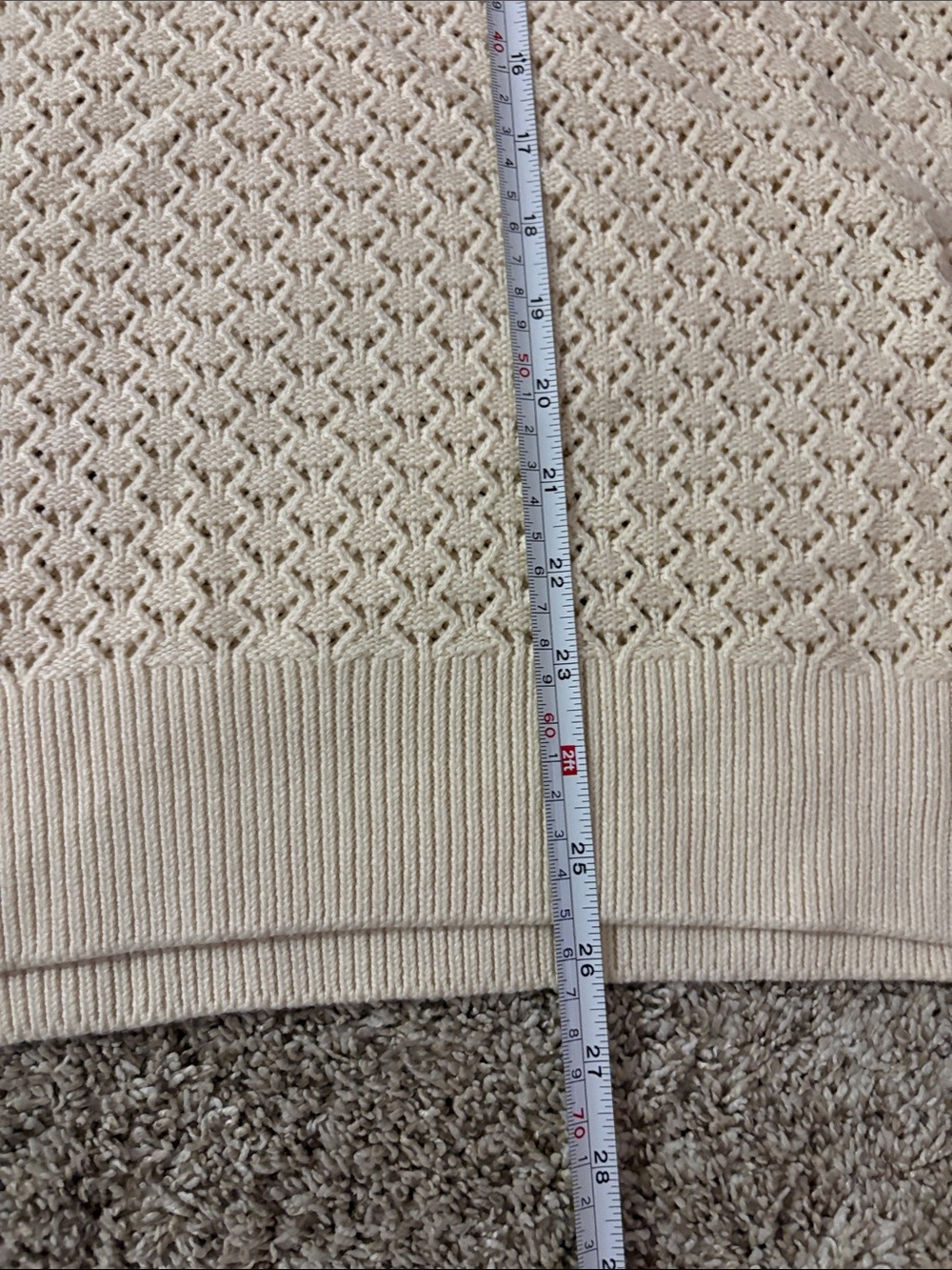Goodfellow & Co Men’s Cream Open-Weave Crewneck Sweater - Picture 3 of 4